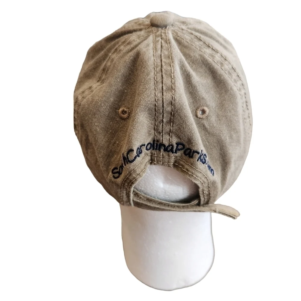 Embroidered olive khaki South Carolina SC Palmetto Crescent Washed Cap Hat